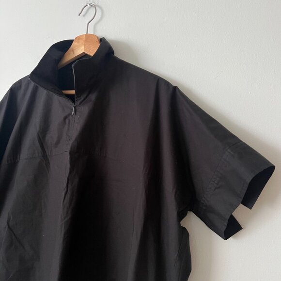 Rosetta Getty Black 1/2 Zip Short Sleeve Boxy Blouse Top Women's Size Small - Picture 3 of 8